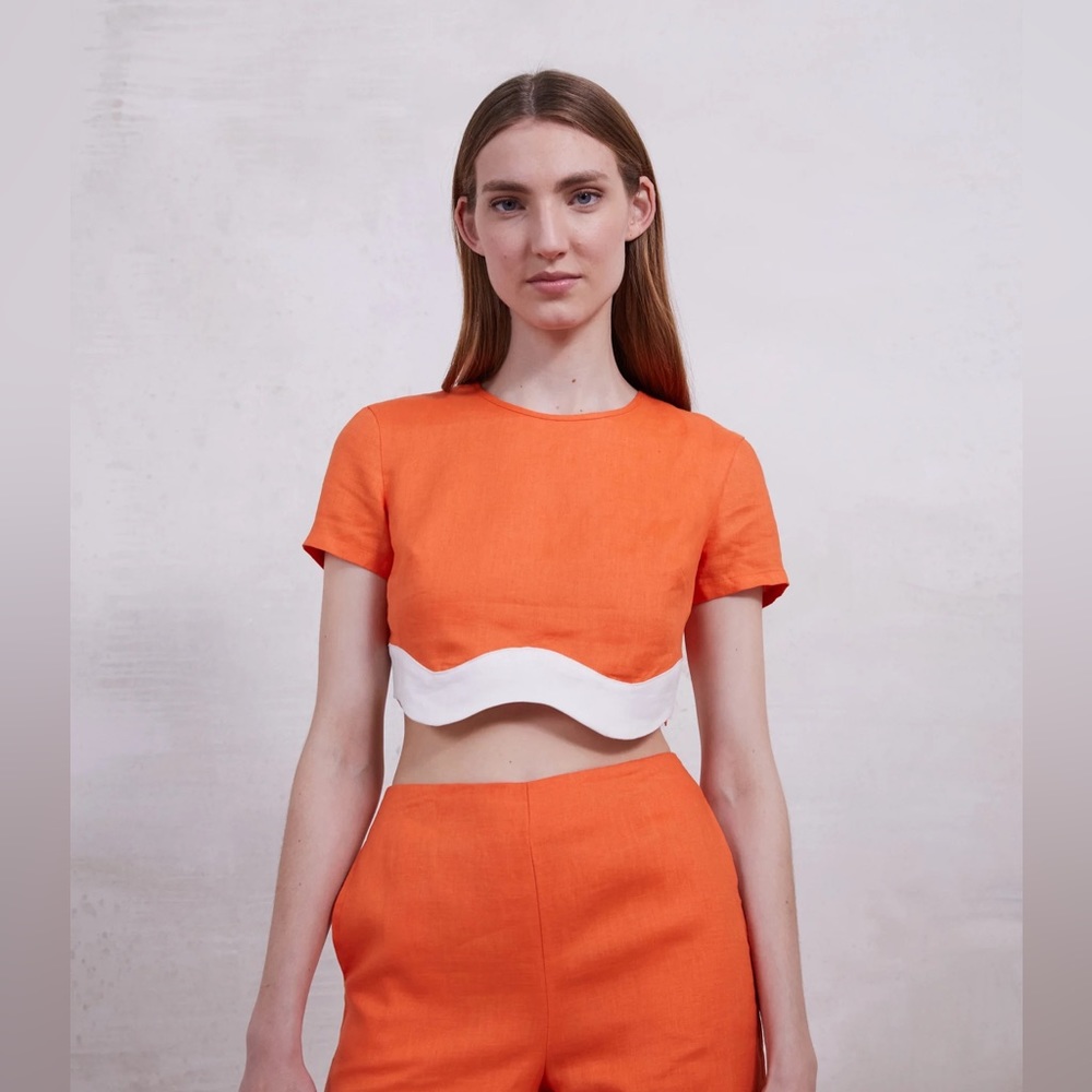 STAUD CIANA TOP TANGERINE